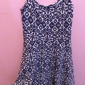 Blue and white dress